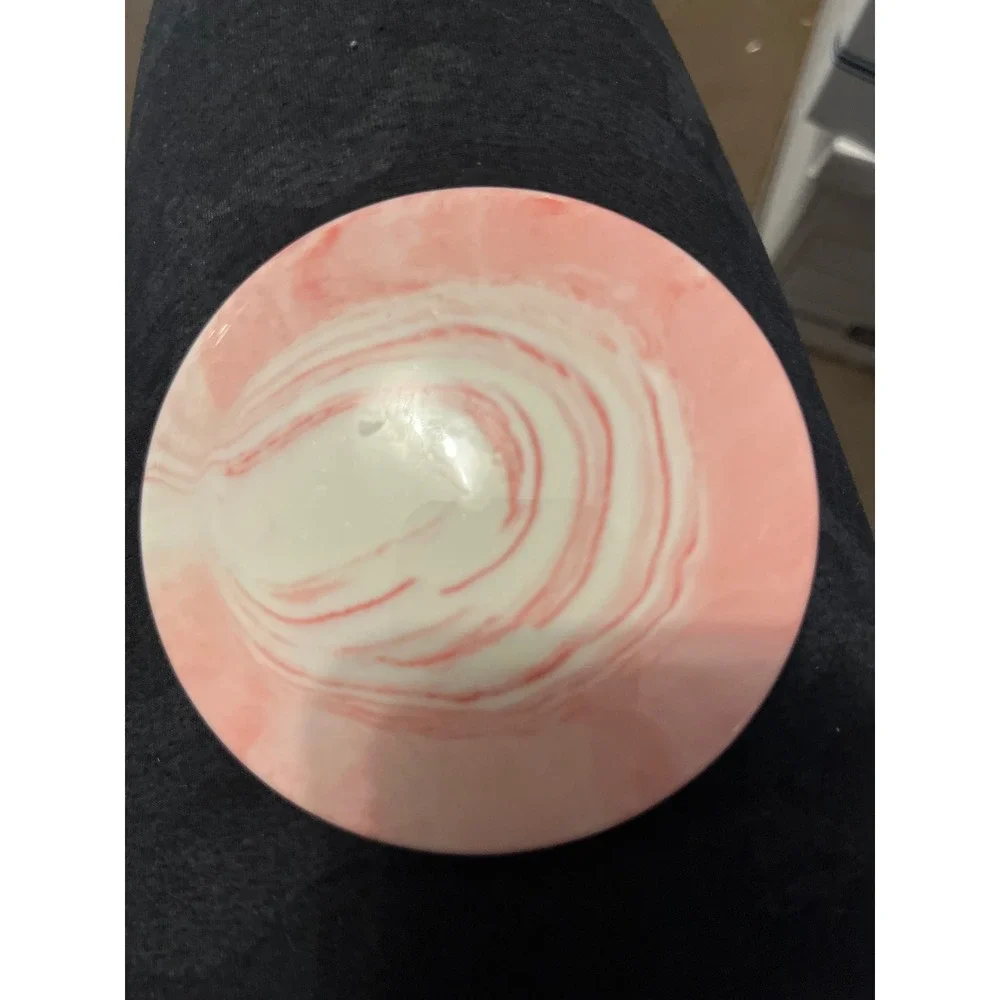 Pink White Marbled Round COASTER 3.5 Inch